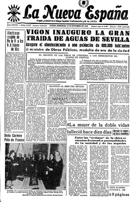 Portada Miércoles 13 de Noviembre de 1963