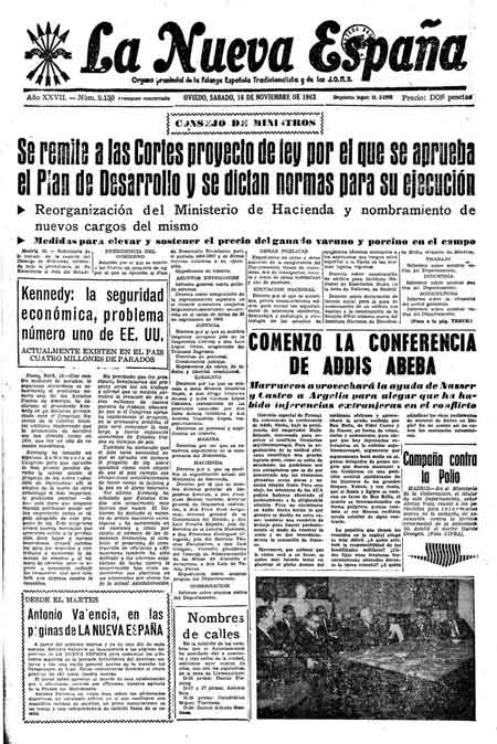 Portada Sábado 16 de Noviembre de 1963