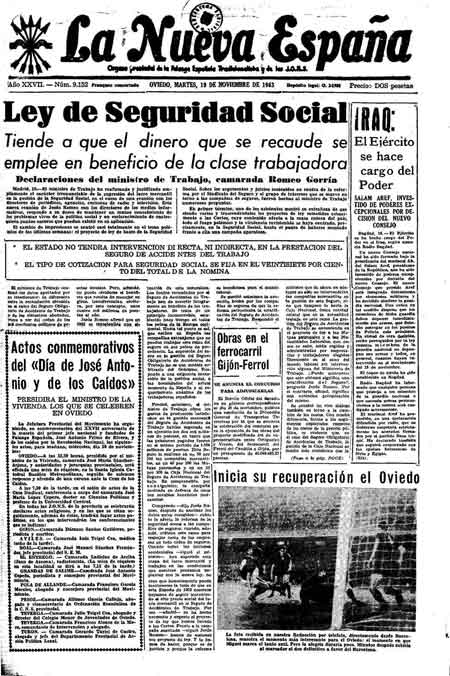 Portada Martes 19 de Noviembre de 1963