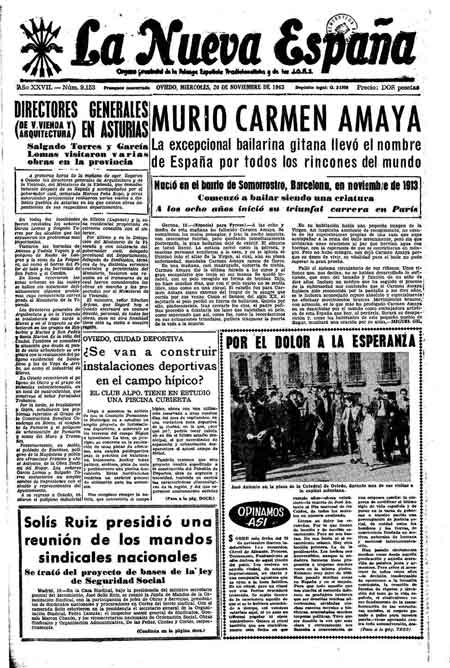 Portada Miércoles 20 de Noviembre de 1963