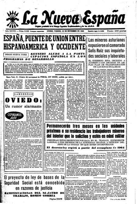 Portada Viernes 22 de Noviembre de 1963