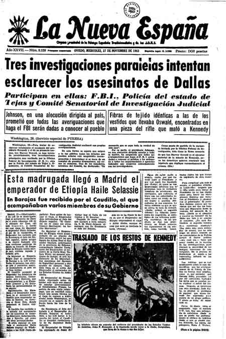 Portada Miércoles 27 de Noviembre de 1963