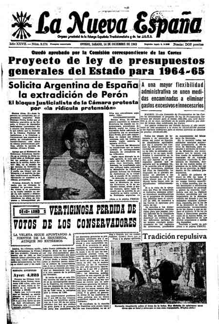 Portada Sábado 14 de Diciembre de 1963