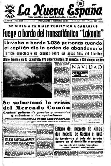 Portada Martes 24 de Diciembre de 1963