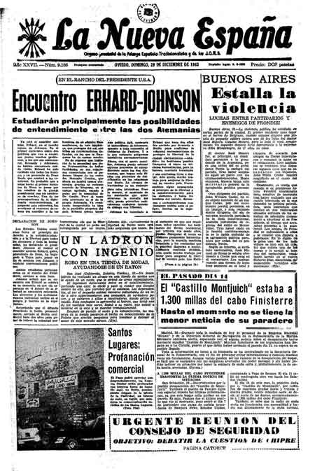 Portada Domingo 29 de Diciembre de 1963