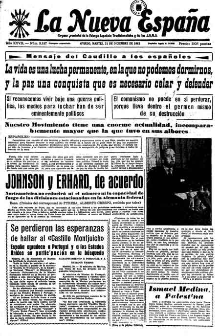 Portada Martes 31 de Diciembre de 1963