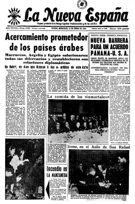 Portada Miércoles 15 de  de 1964