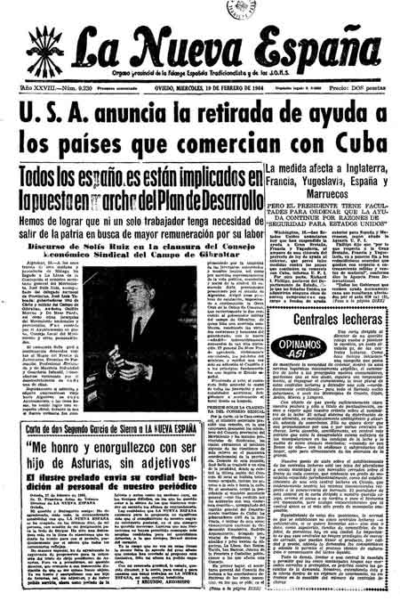 Portada Miércoles 19 de  de 1964