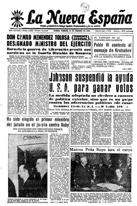 Portada Viernes 21 de  de 1964