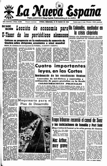 Portada Miércoles 25 de  de 1964