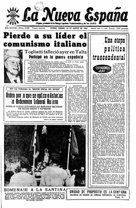 Portada Sábado 22 de  de 1964