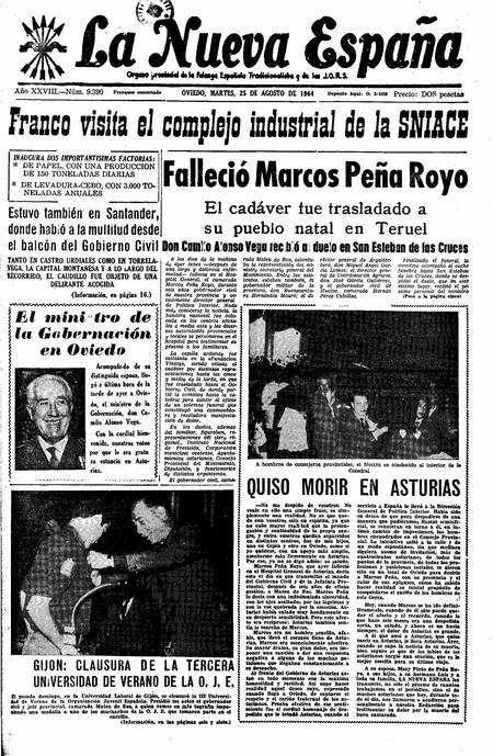 Portada Martes 25 de  de 1964
