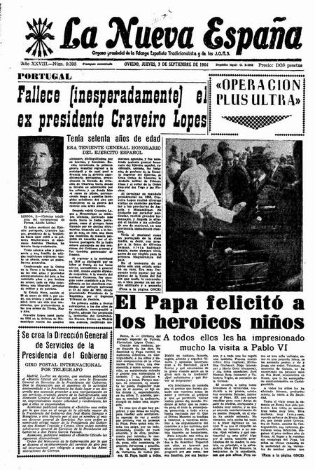 Portada Jueves 3 de  de 1964