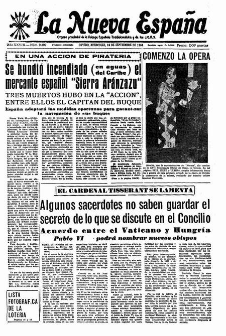 Portada Miércoles 16 de  de 1964