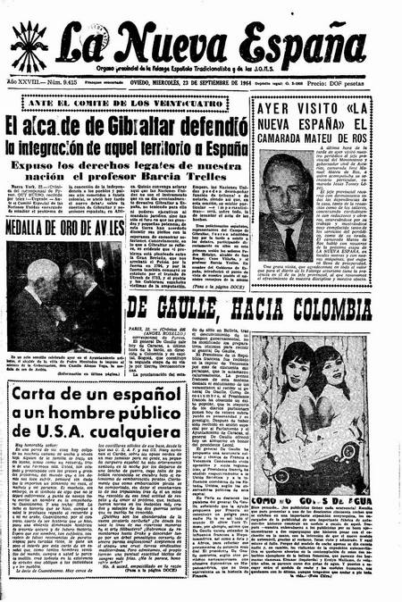 Portada Miércoles 23 de  de 1964