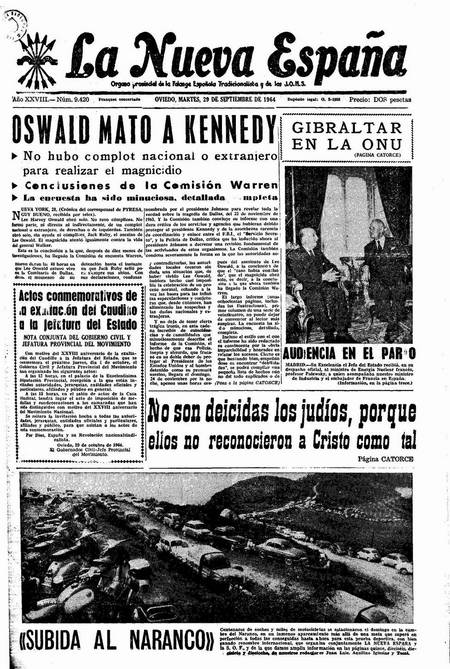 Portada Martes 29 de  de 1964