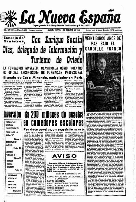 Portada Jueves 1 de Octubre de 1964