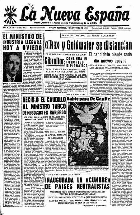 Portada Miércoles 7 de Octubre de 1964