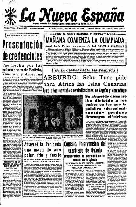 Portada Viernes 9 de Octubre de 1964