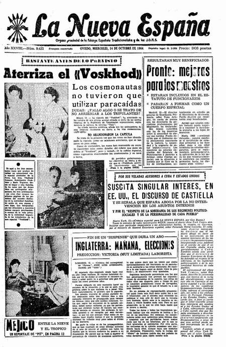 Portada Miércoles 14 de Octubre de 1964