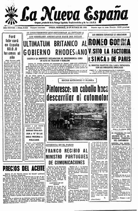 Portada Miércoles 28 de Octubre de 1964