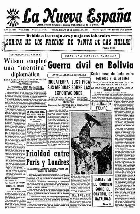 Portada Sábado 31 de Octubre de 1964