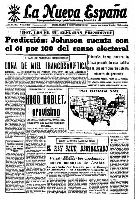 Portada Martes 3 de Noviembre de 1964