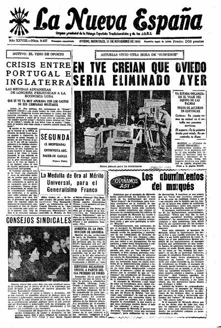 Portada Miércoles 11 de Noviembre de 1964