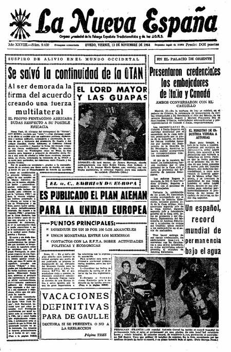 Portada Viernes 13 de Noviembre de 1964
