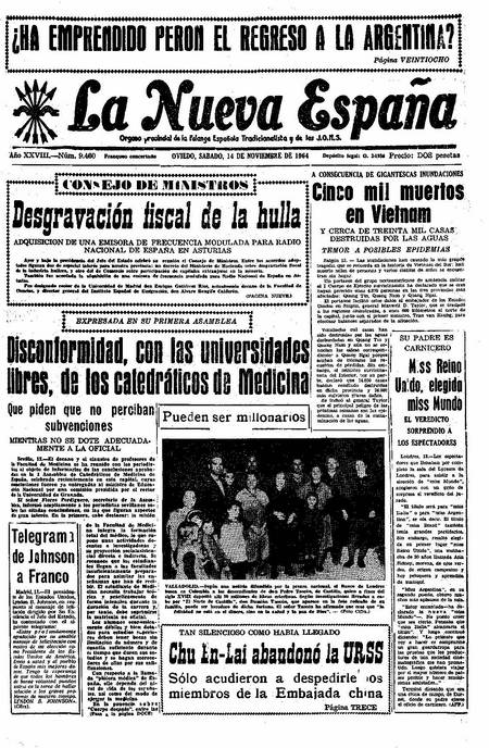 Portada Sábado 14 de Noviembre de 1964