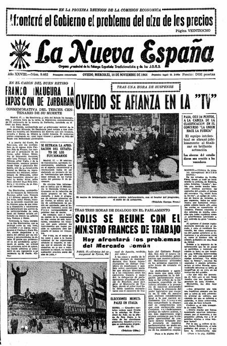 Portada Miércoles 18 de Noviembre de 1964