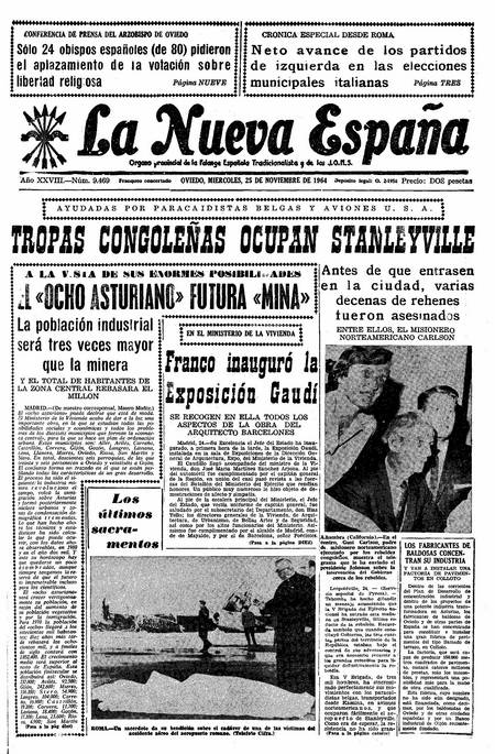 Portada Miércoles 25 de Noviembre de 1964