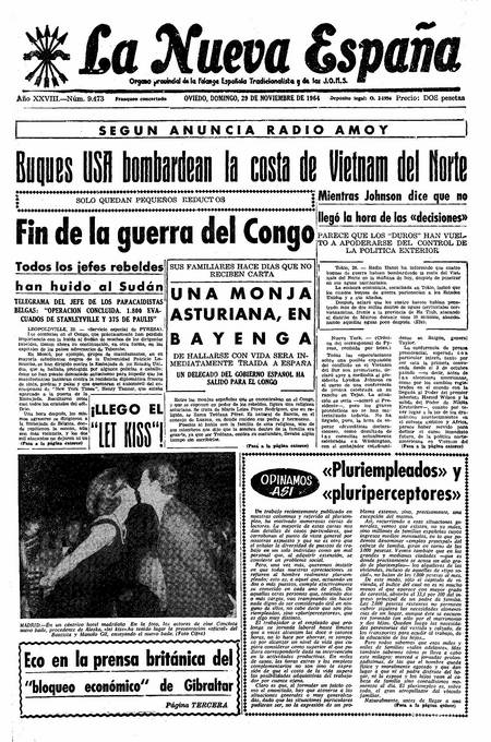 Portada Domingo 29 de Noviembre de 1964