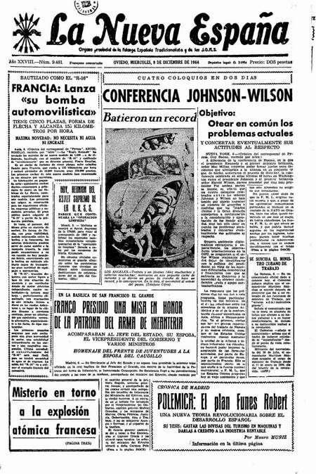 Portada Miércoles 9 de Diciembre de 1964