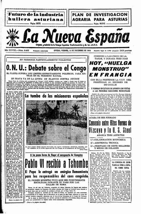 Portada Viernes 11 de Diciembre de 1964