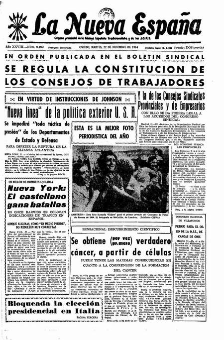 Portada Martes 22 de Diciembre de 1964