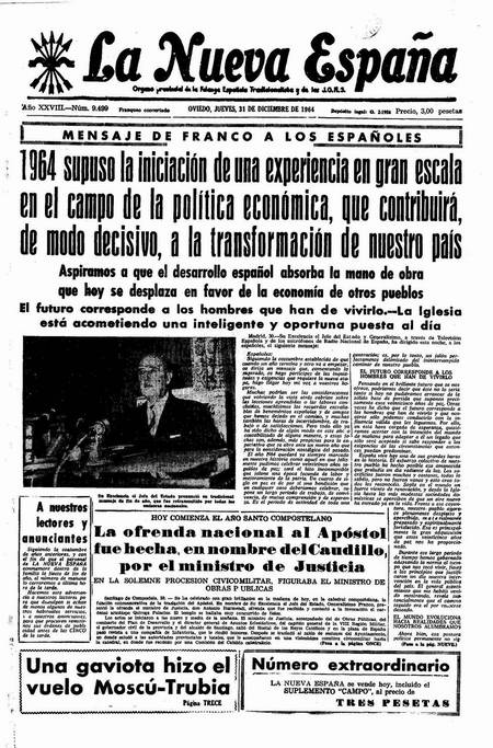Portada Jueves 31 de Diciembre de 1964