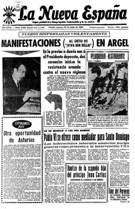Portada Martes 22 de  de 1965