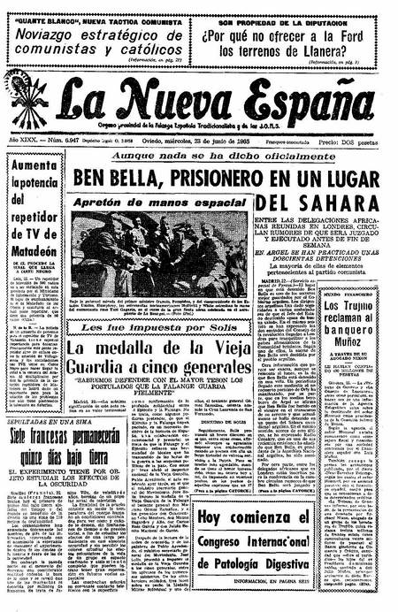 Portada Miércoles 23 de  de 1965