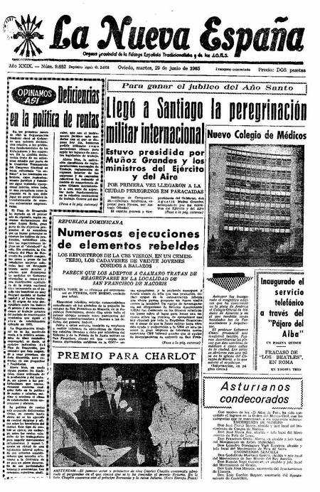 Portada Martes 29 de  de 1965
