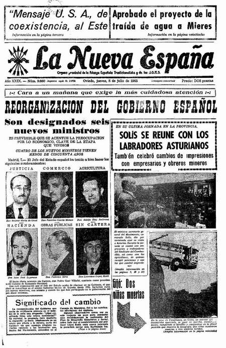 Portada Jueves 8 de  de 1965