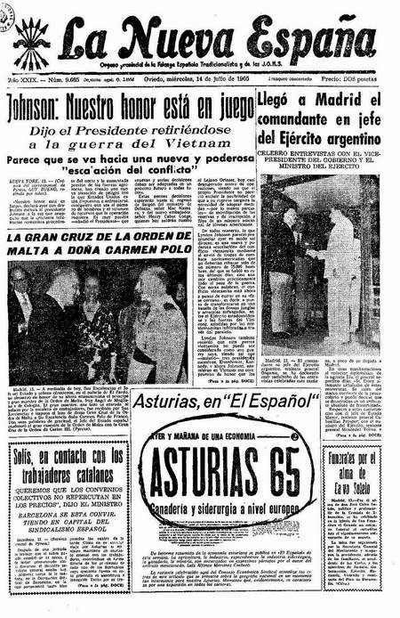 Portada Miércoles 14 de  de 1965