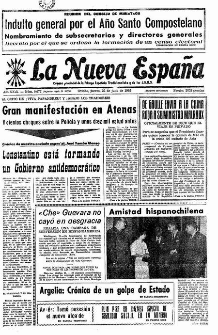 Portada Jueves 22 de  de 1965