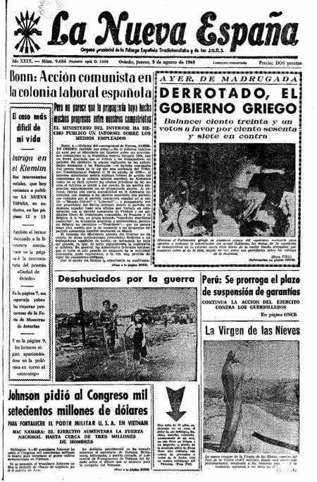 Portada Jueves 5 de  de 1965