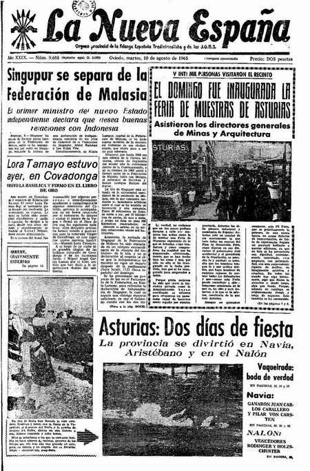 Portada Martes 10 de  de 1965