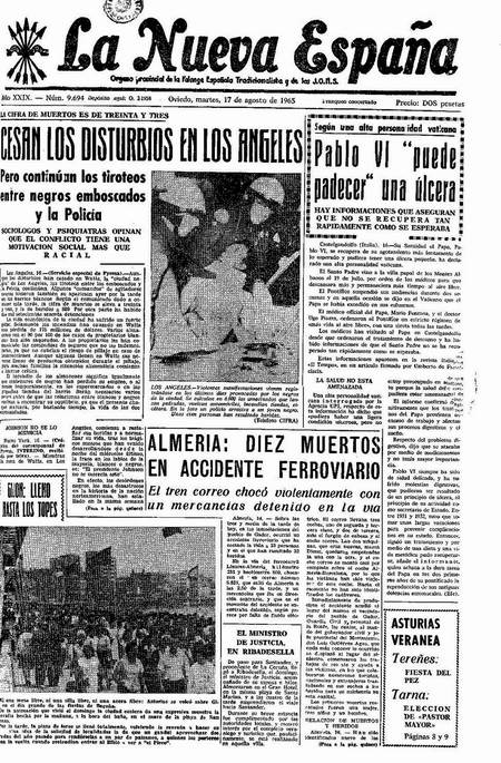Portada Martes 17 de  de 1965
