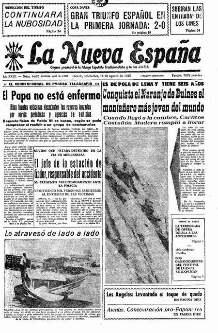 Portada Miércoles 18 de  de 1965