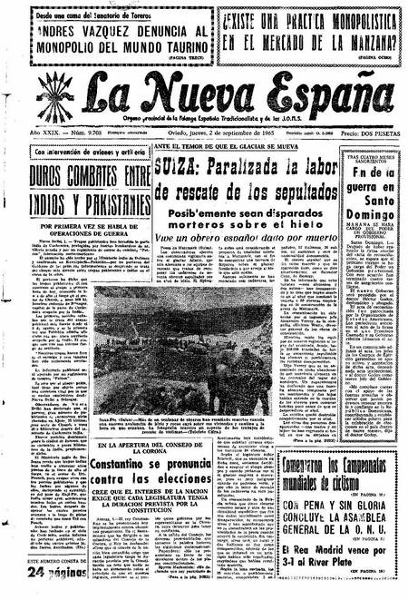 Portada Jueves 2 de  de 1965