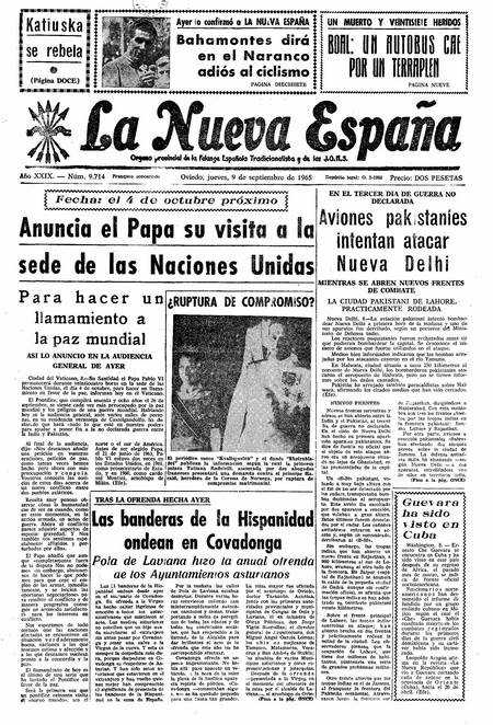 Portada Jueves 9 de  de 1965