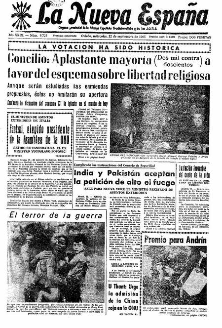 Portada Miércoles 22 de  de 1965